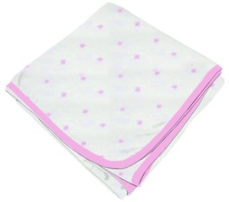 SheetWorld Soft & Stretchy Swaddle Blanket - Pindot - Made In USA