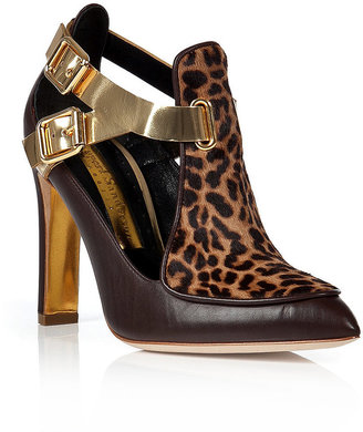 Rupert Sanderson Haircalf/Leather Cutout Ankle Boots