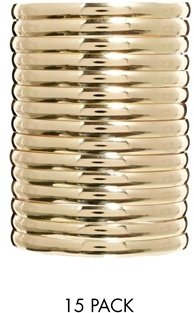 ASOS Pack of 15 Smooth Bangle Bracelets - Gold