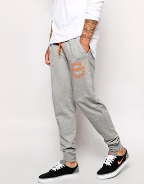 ASOS Skinny Sweatpants With Fluro Print - Lt grey