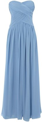 JS Collections Strapless pleated body gown