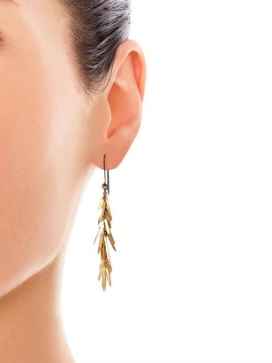 SIA Taylor Fringe yellow gold & oxidised silver earrings