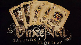 Gildan Authentic Vince Neil Tattoos and Tequilla Logo T-Shirt  NEW S-XL Motley Crew