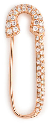 Anita Ko 18kt Pink Gold Safety Pin Earring with Diamonds