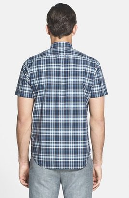 Theory 'Zack PS.S.Natuna' Modern Fit Short Sleeve Plaid Sport Shirt