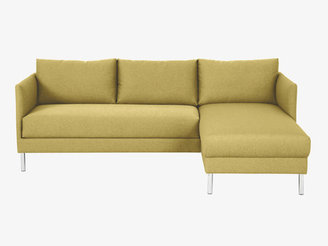 Habitat Yellow Fabric Right-Arm Chaise Sofa, Wooden Legs