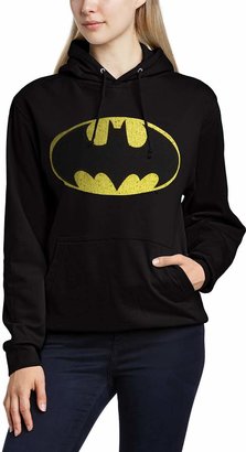 Dc Comics DC Comics Official Batman Logo Crackle Womens Hooded Sweatshirt Hoodie