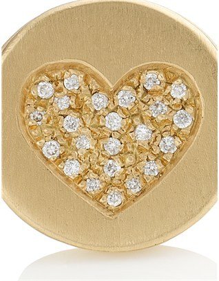 Carolina Bucci Yellow Gold Diamond Heart Ring