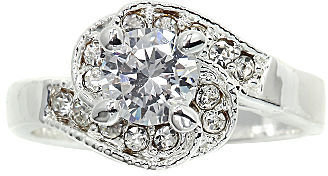 JCPenney city x city Pure Silver-Plated Cubic Zirconia & Crystal Engagement Ring