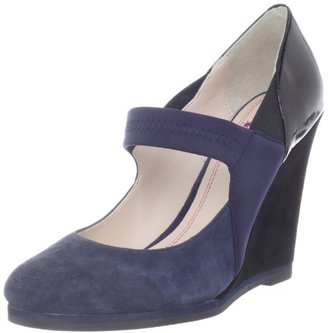 Plenty by Tracy Reese Women's Riley Mary Jane Wedge, Mysterious Blue/Black, 36 M EU/6 M US