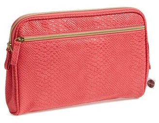 Nordstrom Steph&co. 'Large - Pink Python' Zip Top Cosmetic Case