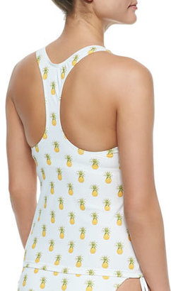 Tory Burch Mira Pineapple-Print Surf Shirt