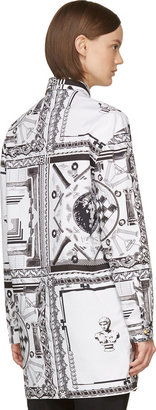 Versus White & Black Mixed Print Anthony Vaccarello Edition Blouse