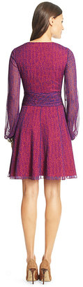 Diane von Furstenberg Ashlynn Printed Chiffon A-Line Dress