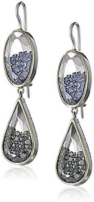 Moritz Glik Kaleidoscope"18k White Gold Diamond and Blue Sapphire Dangle Earrings