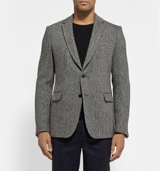 Valentino Herringbone Wool-Tweed Blazer