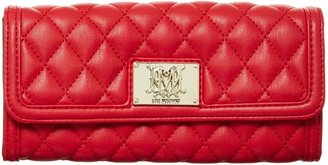 Love Moschino Quilt large red flapover purse