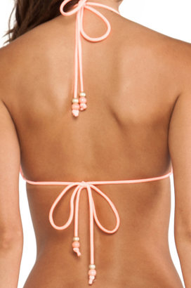 Shoshanna Coral Solid Ruffle Bikini Top