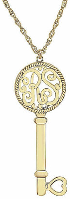 FINE JEWELRY Personalized 10K Yellow Gold Monogram Key Pendant Necklace