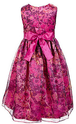 Jayne Copeland 7-12 Sheer-Overlay Printed Dress