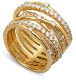 Crislu 18Kt. Gold & Cubic Zirconia Entwined Ring