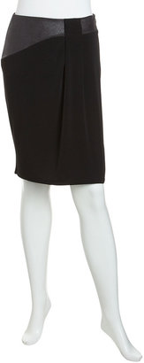 Catherine Malandrino Faux Leather & Jersey Skirt, Black