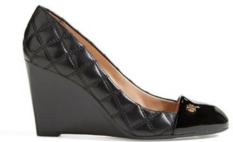 Tory Burch 'Claremont' Quilted Wedge Pump (Women)