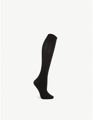 Wolford Women's Black Opaque Cotton-Blend Knee-Highs, Size: Medium