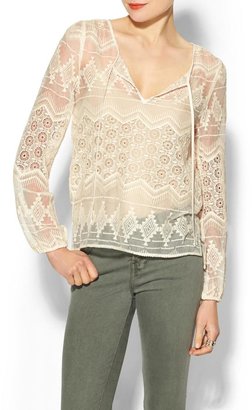 Eight Sixty Embroidered Boho Blouse
