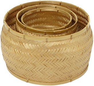 Linea Set of 3 gold storage baskets