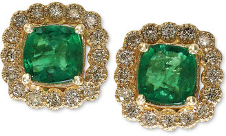 Effy Emerald Envy by Emerald (1 ct. t.w.) and Diamond (1/3 ct. t.w.) Earrings in 14k Gold