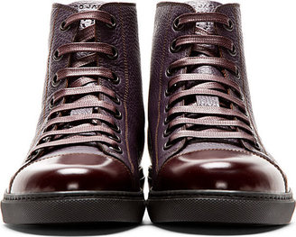 Marc Jacobs Plum Grained Leather High-Top Sneakers