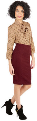 Lovely Day Fashion Command the Campaign Skirt in Burgundy