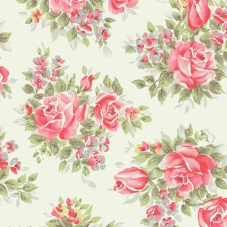 Cath Kidston English Rose PVC Cut Length Tablecloth, Pink