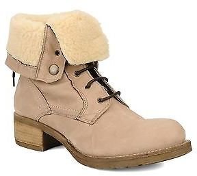 Khrio Women's Usur Lace-up Ankle Boots in Beige