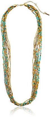 Kenneth Cole New York Corded Item" Mixed Colored Bead Multi-Row Long Necklace, 30''+4'' Extender
