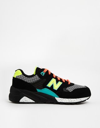New Balance 580 Suede/Mesh Black Mix Sneakers