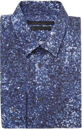 Kenneth Cole Men's Crantore pixel print satin shirt