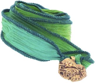 Catherine Michiels La Sanctuary Bronze Charm & Silk Bracelet Wrap