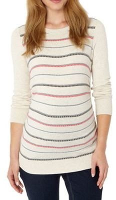 Red Herring Maternity Natural knit striped jumper