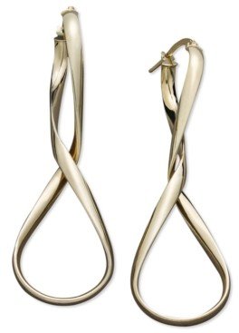 Italian Gold Figure 8 Hoop Earrings in 14k Gold