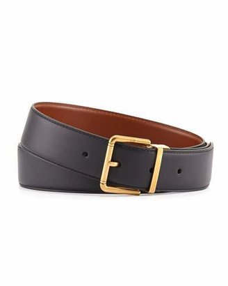 Dunhill Leather Belt with Roller Buckle, Navy