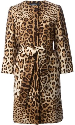 Dolce & Gabbana leopard print coat
