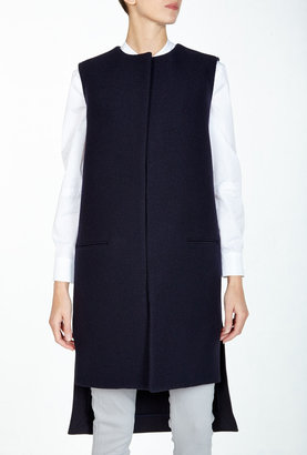 Victoria Beckham Sleeveless Boiled Wool Coat