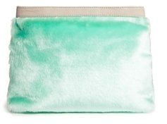 ASOS Premium Faux Fur Front Clutch Bag - Mint