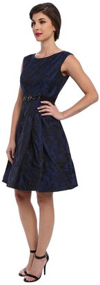 Eliza J Cap Sleeve Fit and Flare w/ Pleated Skirt