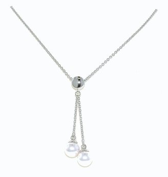 Swarovski Lilli & Koe Rhodium & double drop pearl pendant