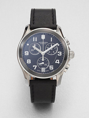 Swiss Army 566 Victorinox Swiss Army Leather Chronograph Watch