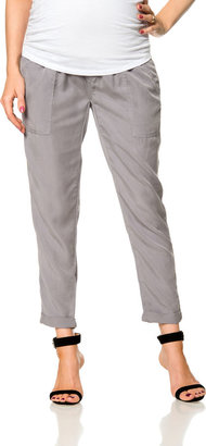 A Pea in the Pod Pull On Style Cotton Woven Straight Leg Maternity Pants