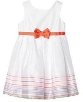J by Jasper Conran Designer babies white bright striped hem dress